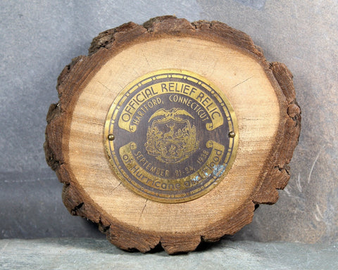 RARE! 1938 Official Relief Relic of Hurricane & Flood Hartford Connecticut | September 21-24, 1938 Hurricane and Flood Relic| Bixley Shop