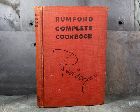 1938 Rumford Complete Cook Book, 9th Edition - Classic Rumford Baking Powder Cookbook