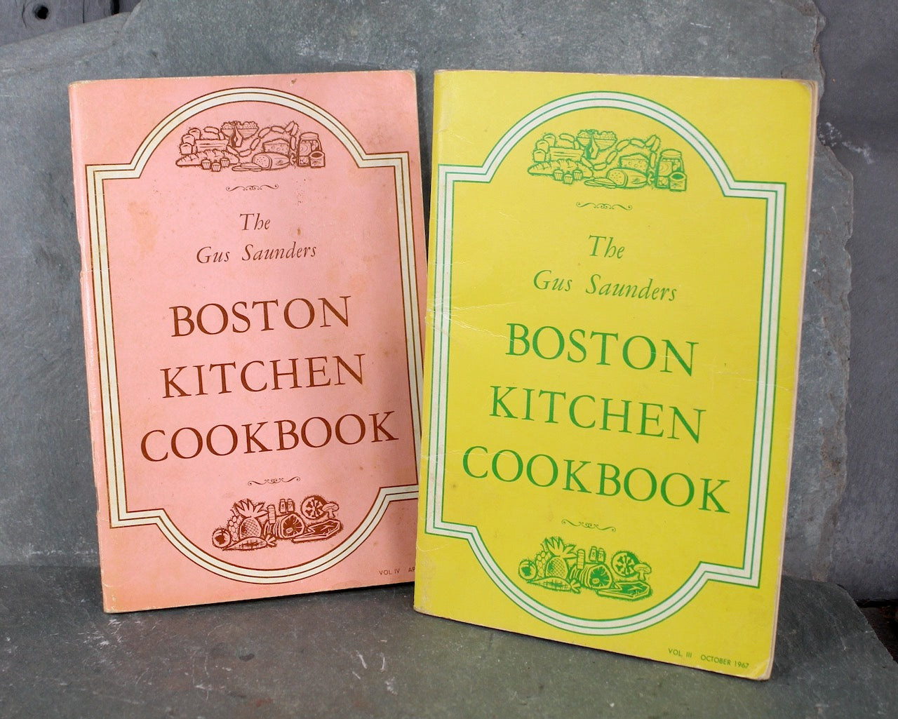 Gus Saunders Boston Kitchen Cookbooks | Set of 2) | 1960s Boston Radio Show Cookbooks | Bixley Shop