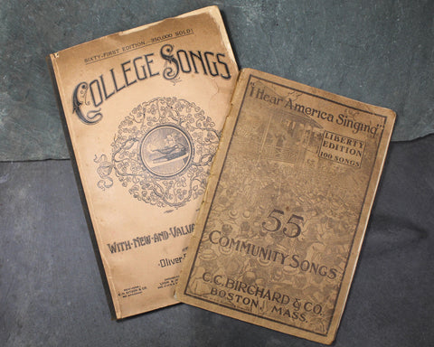 RARE! Antique Song Books | I Hear America Sing, 1918 | College Songs, 1887 | Bixley Shop