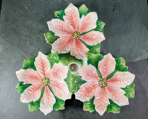 Vintage Poinsettia Serving Dish | 1980s Christmas Poinsettia Dish | Cottagecore Christmas | Bixley Shop