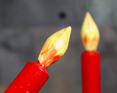 Wooden Christmas Candle Decorations | Set of 2 | Bixley Shop