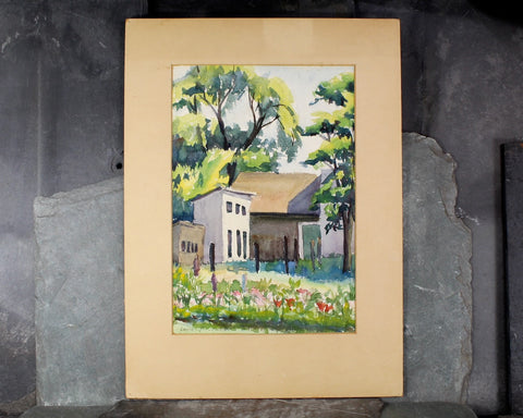 Vintage Art | Original Watercolor | Louise B. Spier "Henhouse on Pleasant Street" | Signed Painting | UNFRAMED 11 1/4"x15 1/2"