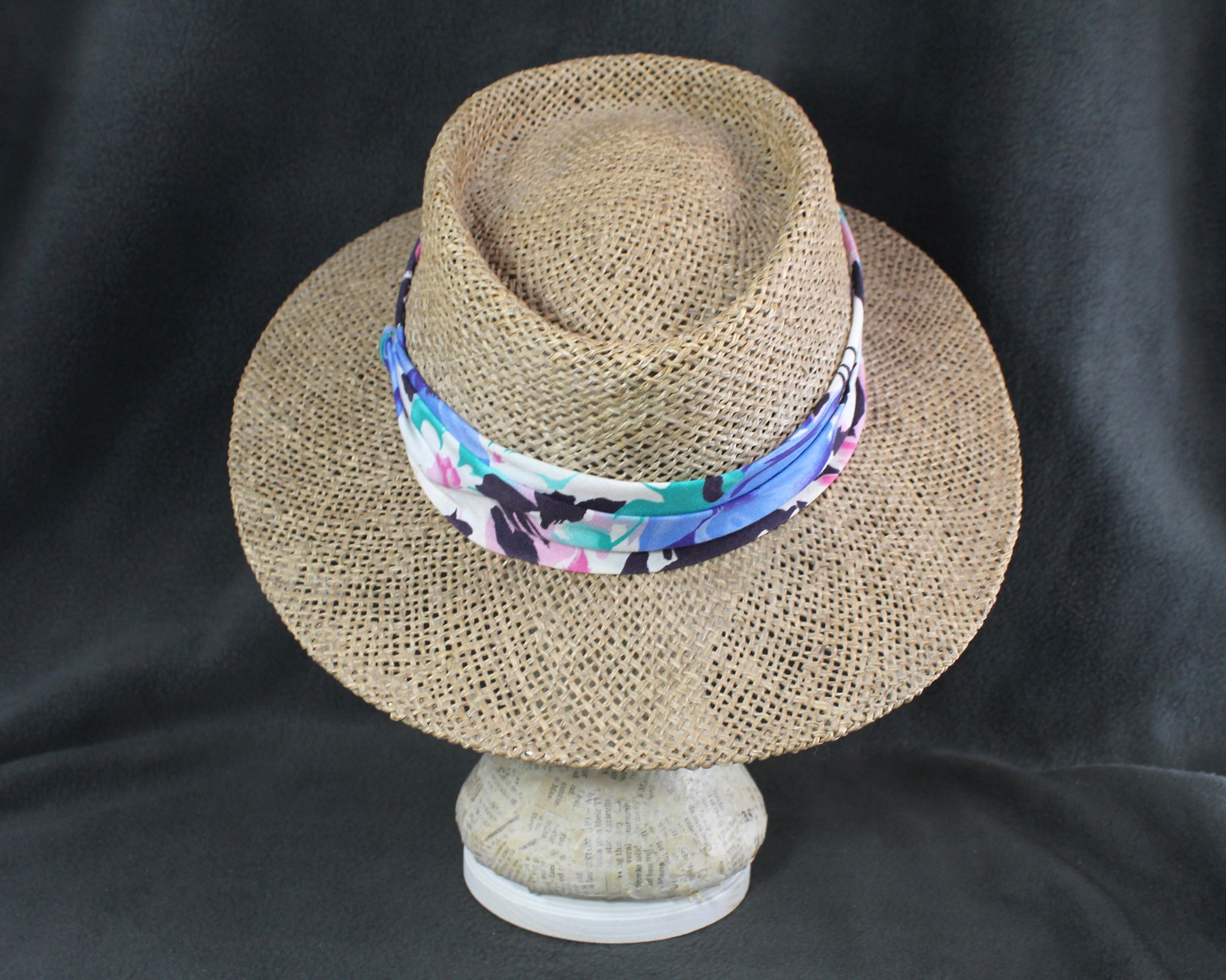 Panama Jack Straw Hat | One Size Straw Hat with Floral Band | Summer Wedding Hat | Bixley Shop