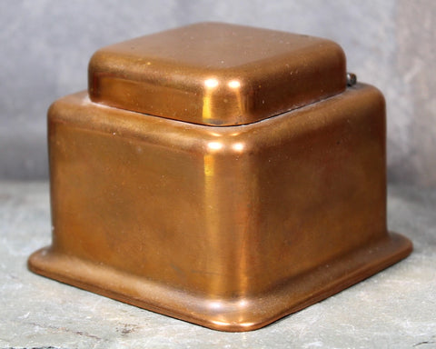 RARE! Antique K & Co Copper Inkwell | Art Deco Styled Inkwell with Glass Ink Pot Insert | Made in USA | Bixley Shop