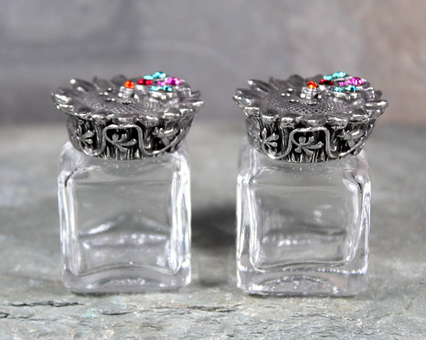 Honey Bee Salt and Pepper Shakers | Mary Demarco Small Shakers with Swarovski Crystals | Pewter Topped Shakers | Bixley Shop