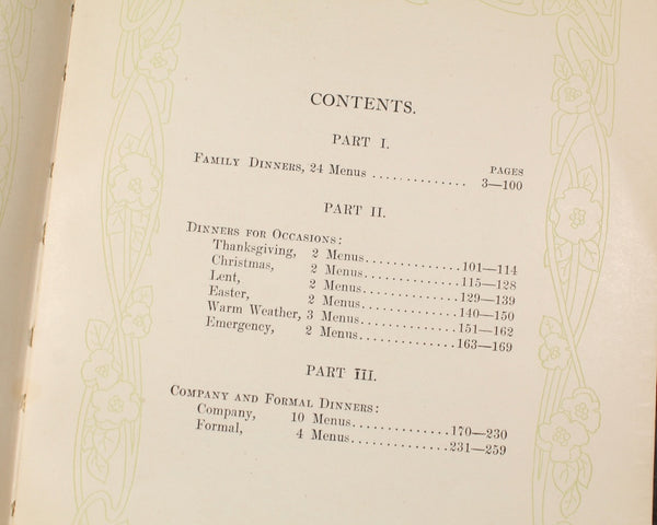 A Book of Good Dinners for My Friend by Fanny Merritt Farmer | 1914 Antique Cookbook | Bixley Shop