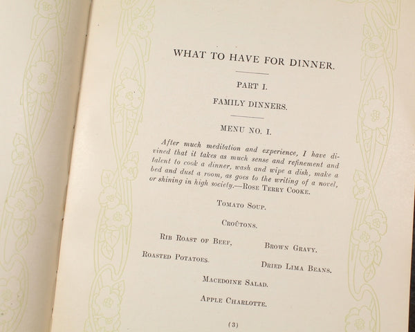 A Book of Good Dinners for My Friend by Fanny Merritt Farmer | 1914 Antique Cookbook | Bixley Shop