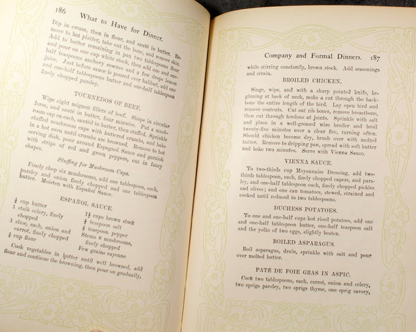 A Book of Good Dinners for My Friend by Fanny Merritt Farmer | 1914 Antique Cookbook | Bixley Shop