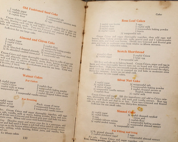 A Calendar of Dinners with 615 Recipes | 1915 Crisco Cookbook | Antique Promotional Cookbook | Bixley Shop