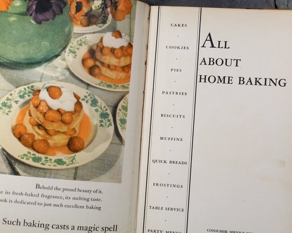 All About Home Baking - 1933 Antique Cookbook by General Foods Corp | Second Edition | Bixley Shop
