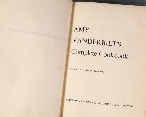 Amy Vanderbilt's Complete Cookbook | Illustrated by Andy Warhol | 1961 First Edition | Vintage American Cookbook | Bixley Shop