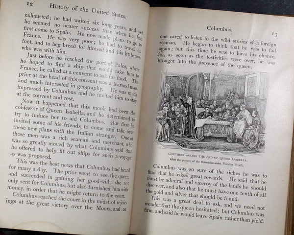 An Elementary History of the United States | 1900 Antique Children's History Book | Bixley Shop