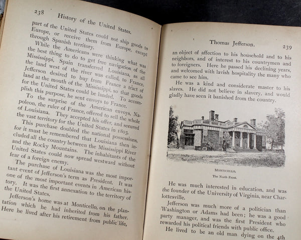 An Elementary History of the United States | 1900 Antique Children's History Book | Bixley Shop
