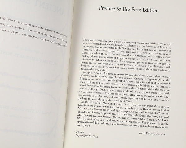 Ancient Egypt as Represented in the Museum of Fine Arts, Boston by William Steven Smith Ph.D., 1960 Museum Guide