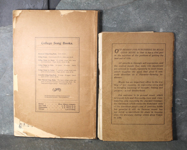 RARE! Antique Song Books | I Hear America Sing, 1918 | College Songs, 1887 | Bixley Shop