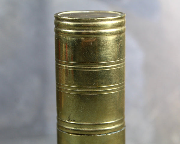 RARE! Antique Brass Pocket Inkwell | Travel Ink Pot | Cylindrical Brass Inkwell | Bixley Shop