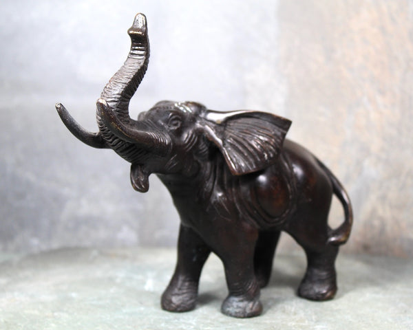 Antique Bronze Elephant Sculpture | Lucky Bronze Elephant | Trunk Up Elephant | Bixley Shop