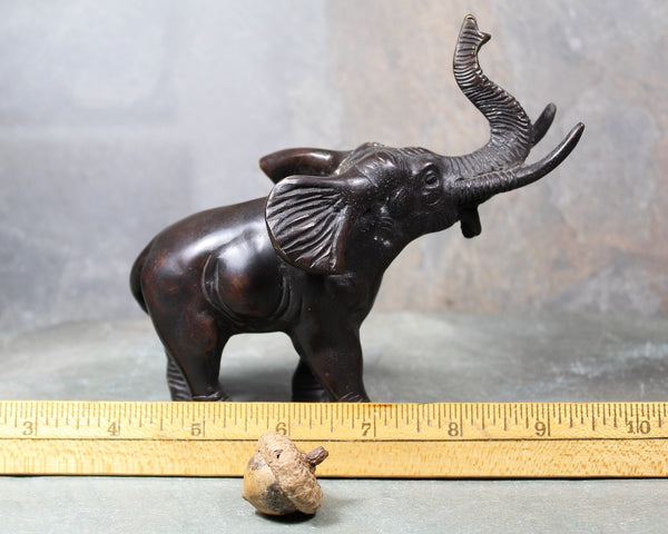 Antique Bronze Elephant Sculpture | Lucky Bronze Elephant | Trunk Up Elephant | Bixley Shop