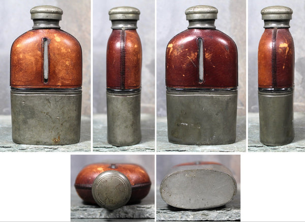 RARE! Civil War Antique Olry & Co Flask with Leather and Metal | 1860s Civil War Flasks | Your Choice | Bixley Shop