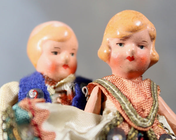 Antique International Costume Dolls | Set of 2 | Antique Dolls - Miniature | Bixley Shop