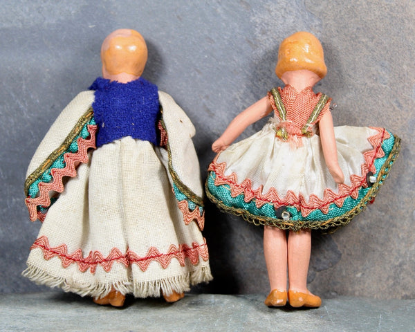 Antique International Costume Dolls | Set of 2 | Antique Dolls - Miniature | Bixley Shop