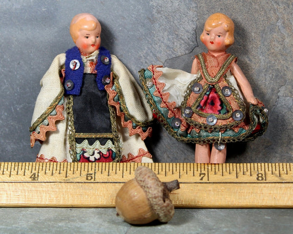 Antique International Costume Dolls | Set of 2 | Antique Dolls - Miniature | Bixley Shop