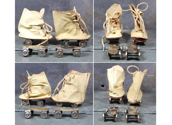 Vintage Doll Roller Skates | Roller Skates with Boots and One Pair of Rollers without Boot | Vintage Doll Clothing