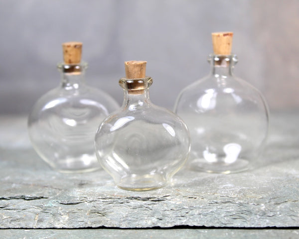 RARE! Collection of 10 Antique Blown Glass Miniature Bottles with Cork Stoppers | Fine Glass Miniature Bottles | Bixley Shop
