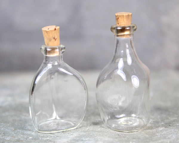 RARE! Collection of 10 Antique Blown Glass Miniature Bottles with Cork Stoppers | Fine Glass Miniature Bottles | Bixley Shop