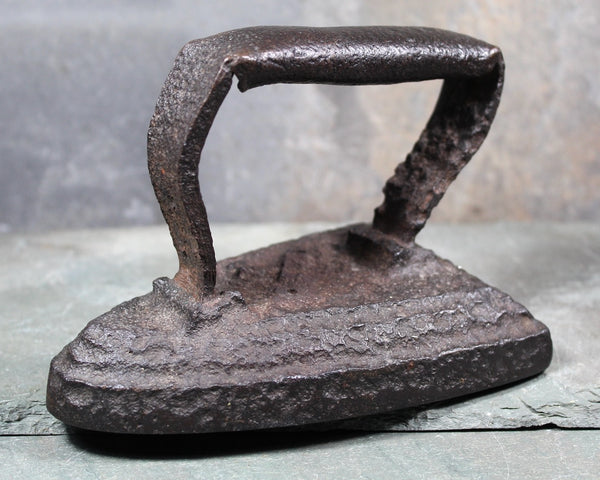 Antique Flat Iron - Rustic Cast-Iron Iron with Cast-Iron Trivet | Antique Door Stop or Book End | Bixley Shop