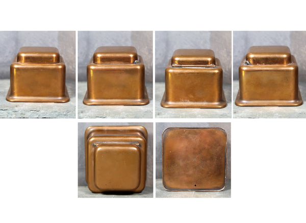 RARE! Antique K & Co Copper Inkwell | Art Deco Styled Inkwell with Glass Ink Pot Insert | Made in USA | Bixley Shop