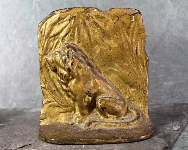 Set of 2 Cast Metal Lion Bookends | Antique Lion Bookends | Bixley Shop