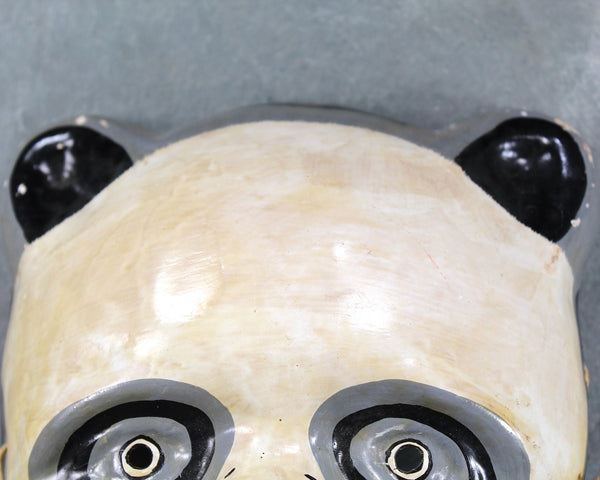 RARE! Antique Paper Mache Panda Mask | Stunning Panda Mask | Vintage Halloween | Bixley Shop