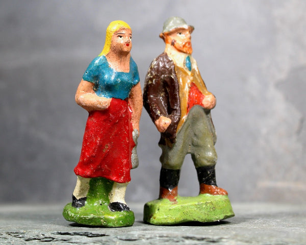 RARE! 1920s Antique Papier Mache Figurines | Antique Train Set Figures | Bixley Shop