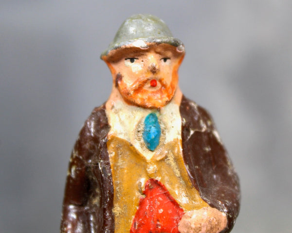 RARE! 1920s Antique Papier Mache Figurines | Antique Train Set Figures | Bixley Shop