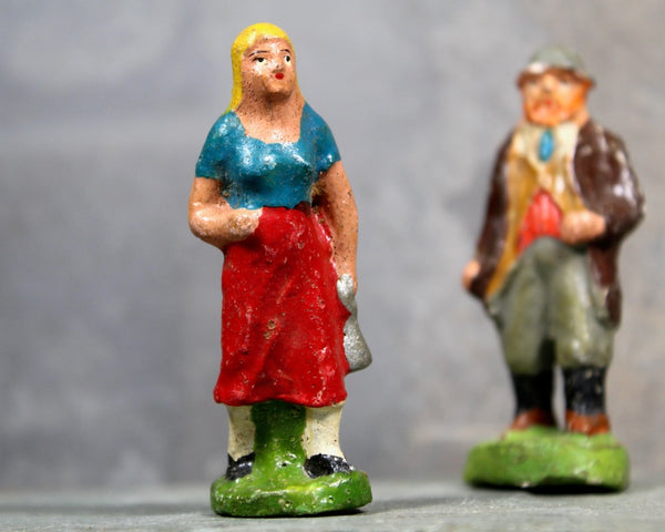 RARE! 1920s Antique Papier Mache Figurines | Antique Train Set Figures | Bixley Shop