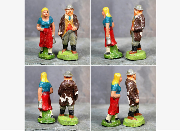 RARE! 1920s Antique Papier Mache Figurines | Antique Train Set Figures | Bixley Shop