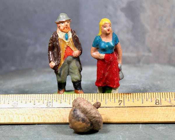 RARE! 1920s Antique Papier Mache Figurines | Antique Train Set Figures | Bixley Shop