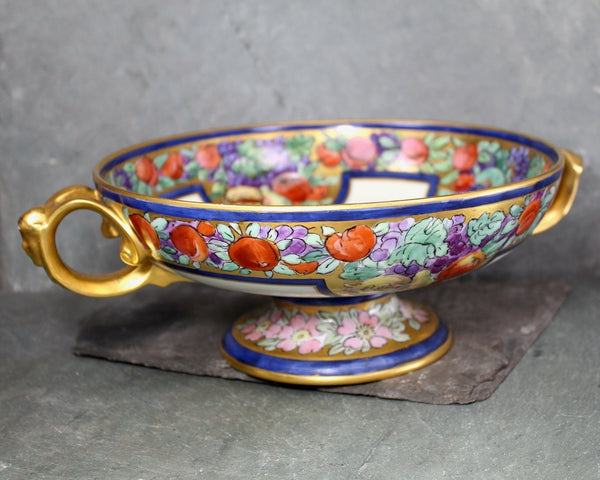 Antique Rosenthal Selb-Bavaria Empire Footed Bowl | Bavarian Porcelain | Hand Painted Bavarian Pedestal Bowl | Bixley Shop