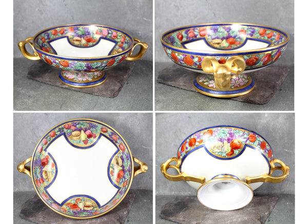 Antique Rosenthal Selb-Bavaria Empire Footed Bowl | Bavarian Porcelain | Hand Painted Bavarian Pedestal Bowl | Bixley Shop