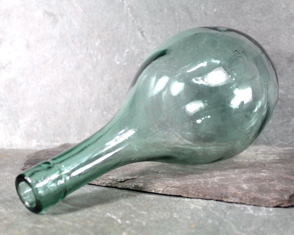 Antique Round Bottom Bottle |  Green Glass with Bubbles | Antique Bottle | Bixley Shop