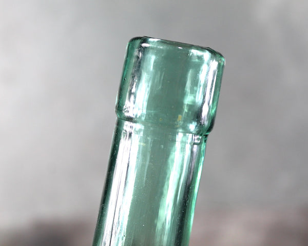 Antique Round Bottom Bottle |  Green Glass with Bubbles | Antique Bottle | Bixley Shop