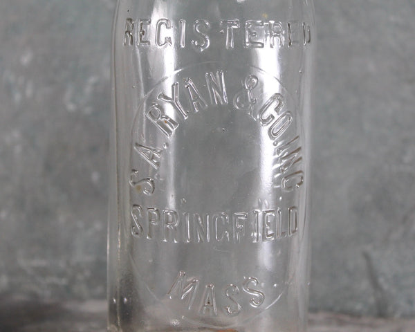 Antique S.A. Ryan & Co. Bottle with Original Ceramic Stopper | Springfield Mass | Antique Soda Bottle | Bixley Shop