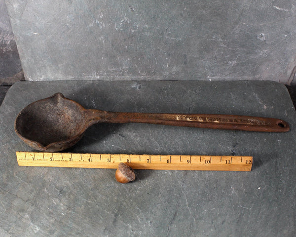 Antique SWETT Cast Iron Smelter's Ladle | 15" Blacksmith's Ladle | Circa late 1800s/early 1900s | Rustic Industrial Decor | Bixley Shop