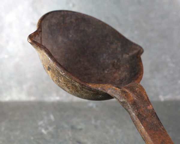 Antique SWETT Cast Iron Smelter's Ladle | 15" Blacksmith's Ladle | Circa late 1800s/early 1900s | Rustic Industrial Decor | Bixley Shop