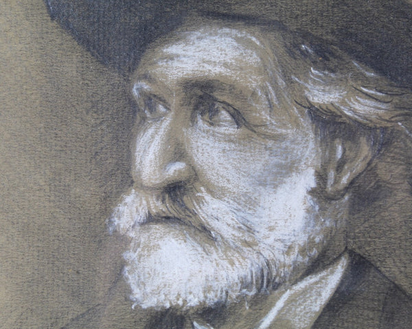 E.A. Wuillenmier Signed Drawing | Antique Pencil and Pastel Signed Original Art | | 8 3/4" x 10 3/4" Framed Under Glass | Bixley Shop