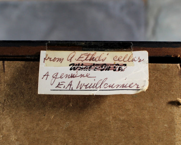 E.A. Wuillenmier Signed Drawing | Antique Pencil and Pastel Signed Original Art | | 8 3/4" x 10 3/4" Framed Under Glass | Bixley Shop