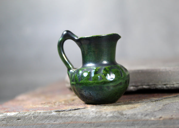 RARE! Antique Dollhouse Pottery Pitchers Set of 5 | Hand Thrown Collection of Miniature Pitchers Hand Glazed | Bixley Shop