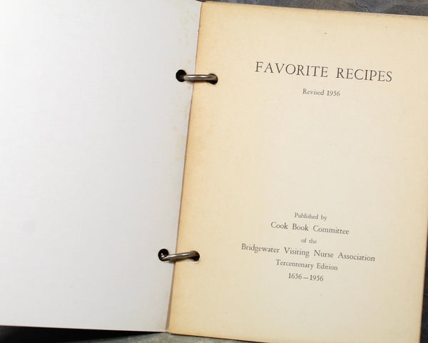 Bridgewater, Massachusetts - 1956 Visiting Nurse Cookbook | Vintage Community Cookbook | Bixley Shop